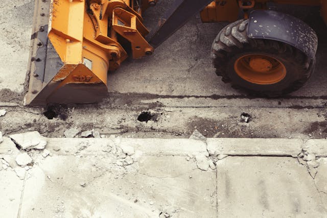 Constructeur de routes en Pologne